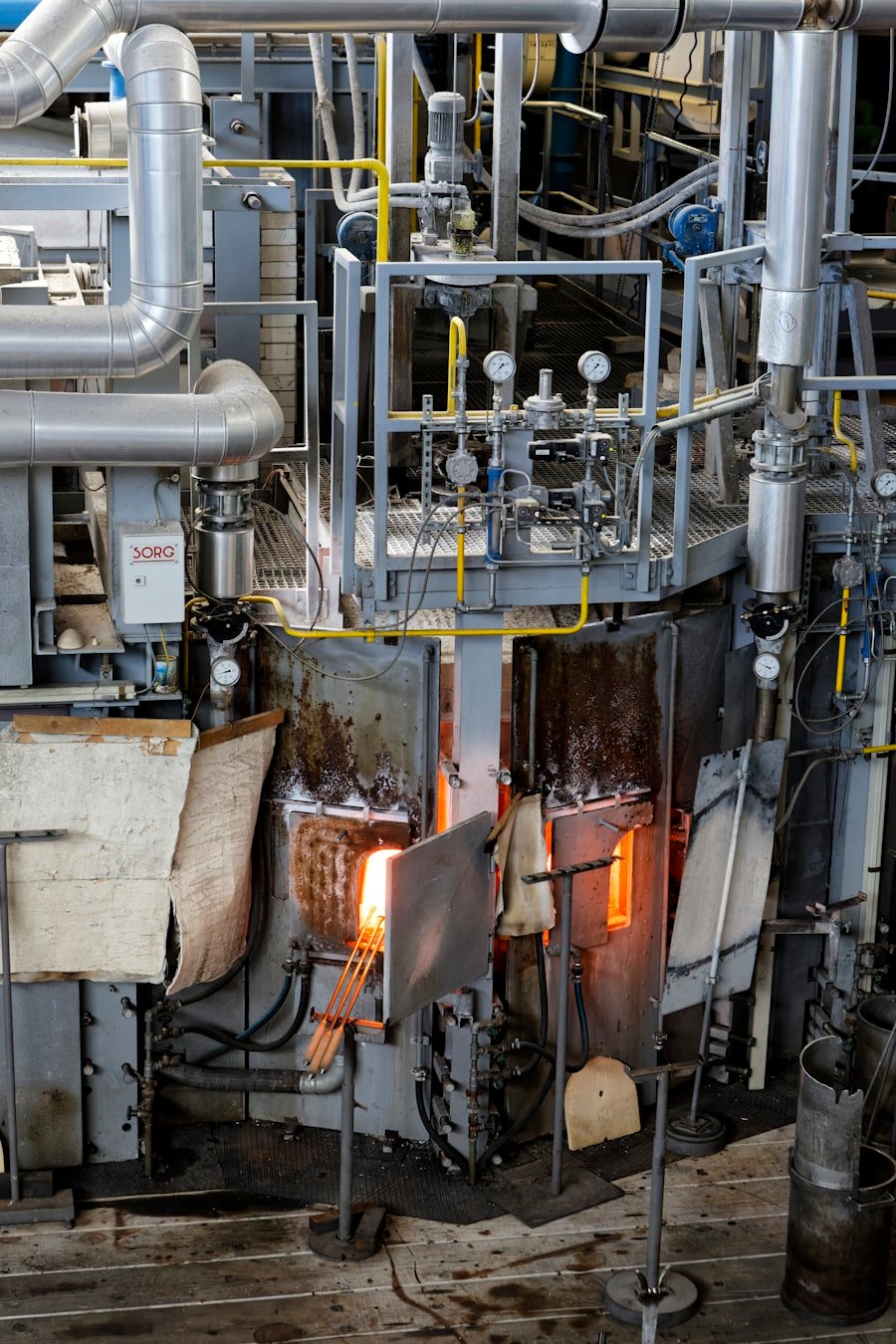Heavy industrial machinery inside a factory