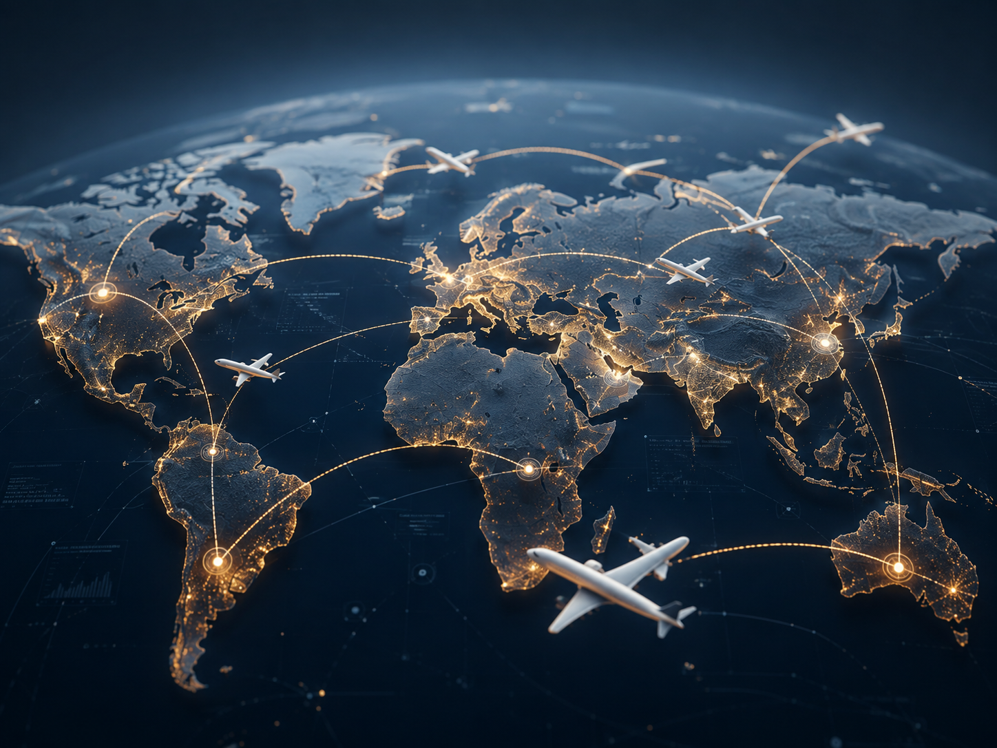 Global trade routes connecting major regional markets